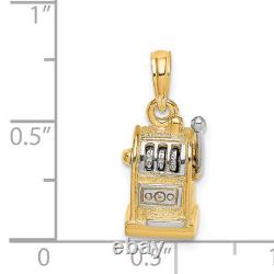 14K Yellow Gold Slot Machine Handle Necklace Charm Pendant