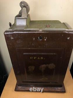 1929 Mills Poinsettia 5 Cent Antique Slot Machine Needs Work