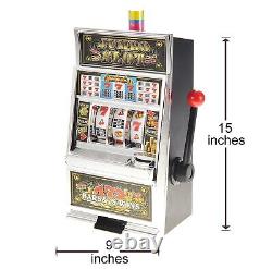 777 Jumbo Slot Machine Casino Toy Piggy Bank Replica with Flashing Lights and