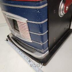 Antique Mills Jewel Bell O Matic High Top Slot Machine 25 Cent Red Blue Deco