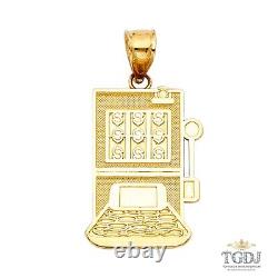 Casino Slot Machine Pendant, 14k Gold Yellow gold, Height21 MM Width15 MM