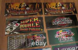 Lot of 10 Slot Machine & Video Poker Glass Panels IGT Konami Yahtzee CDS Used