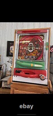 Pachinko Nishjin Slot Machine Pinball Made In Japan With Wood Stand