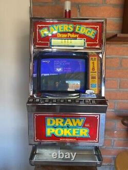 Vintage SLOT Machine Reno Nevada Casino Gambling Machine 1980s Draw Poker w key