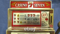 WACO Casino 7 Seven Toy Slot Machine Novelty Game Metal 25 cents